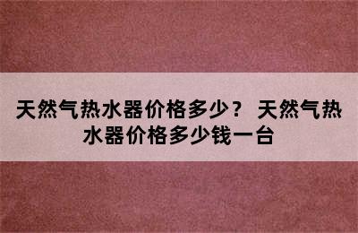 天然气热水器价格多少？ 天然气热水器价格多少钱一台